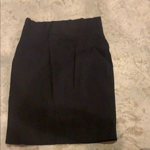 Black high waist business casual skirt